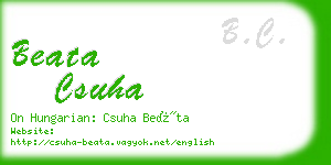 beata csuha business card